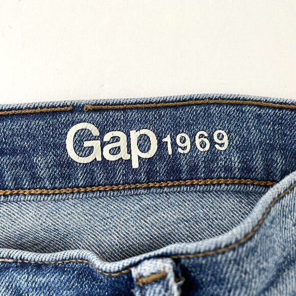 GAP 1969 Women's Jeans Authentic True Skinny Distressed Medium Wash size 30S - Picture 7 of 9